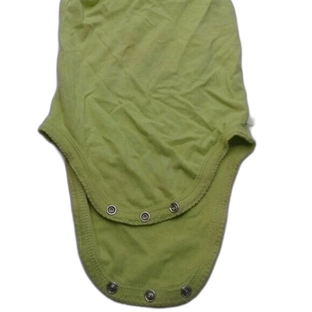 Children's Place Girls RuffleSleeve Onesie Size 12 Months Yellow-Green Back Snap